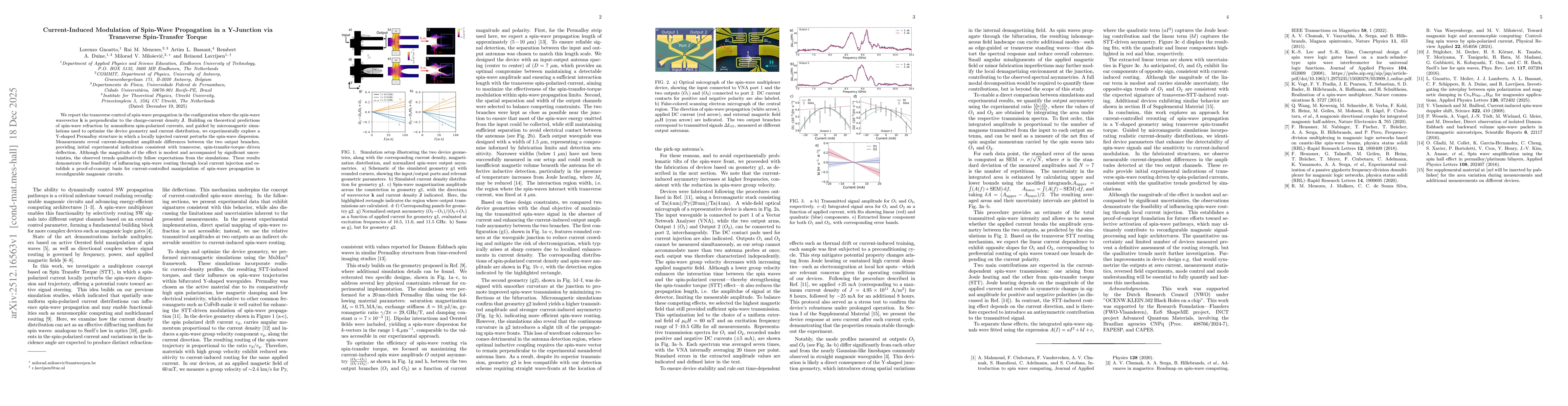 Thumbnail for Current-Induced Modulation of Spin-Wave Propagation in a Y-Junction via Transverse Spin-Transfer Torque