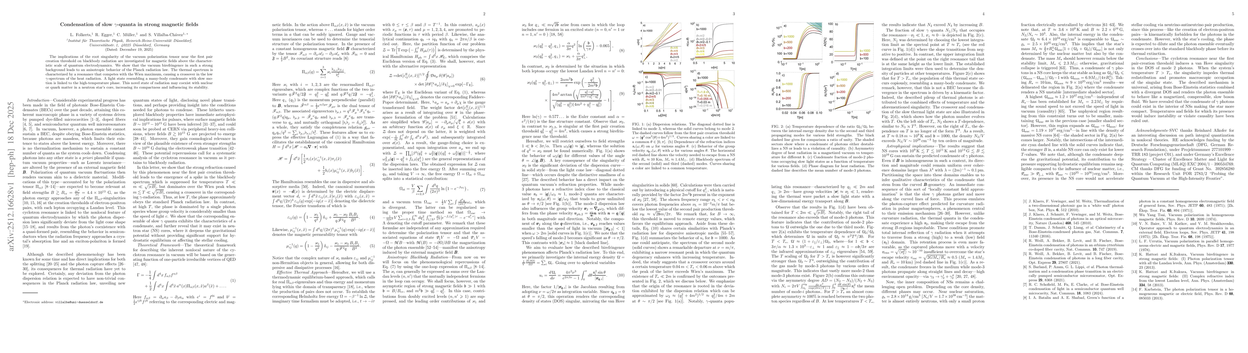 Thumbnail for Condensation of slow $γ$-quanta in strong magnetic fields
