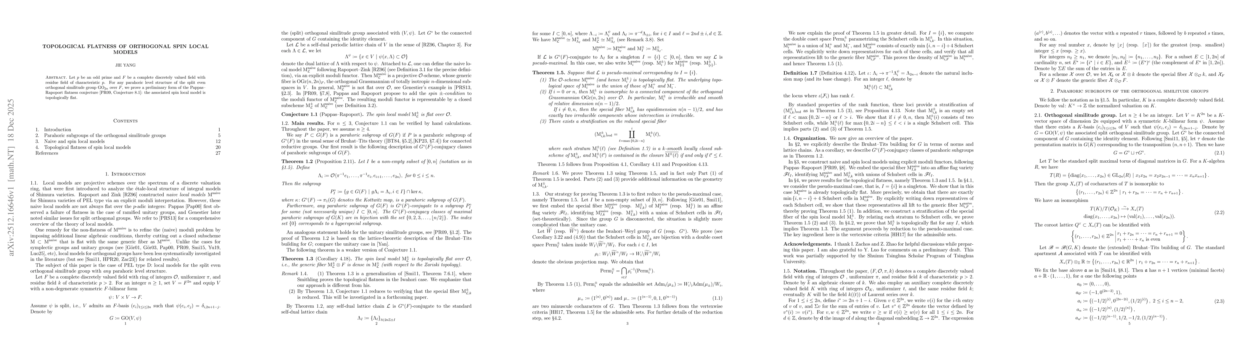 Thumbnail for Topological flatness of orthogonal spin local models