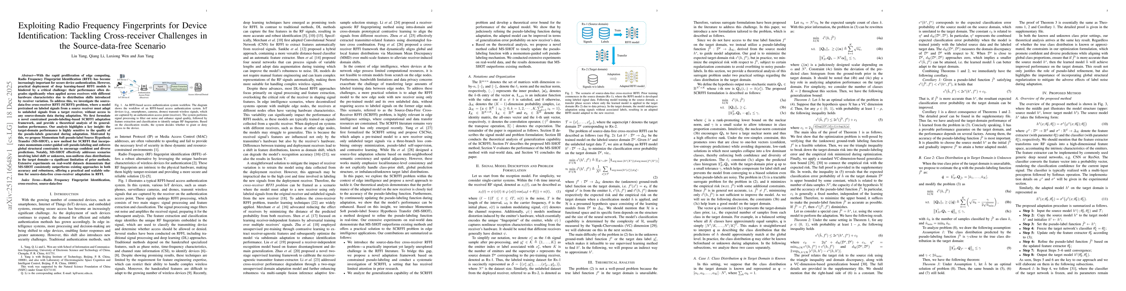 Thumbnail for Exploiting Radio Frequency Fingerprints for Device Identification: Tackling Cross-receiver Challenges in the Source-data-free Scenario