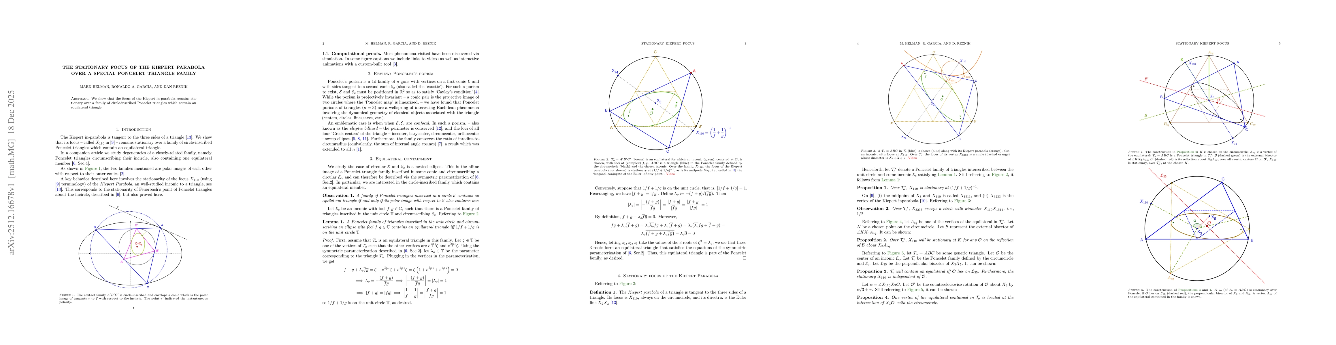 Thumbnail for The stationary focus of the Kiepert parabola over a special Poncelet triangle family