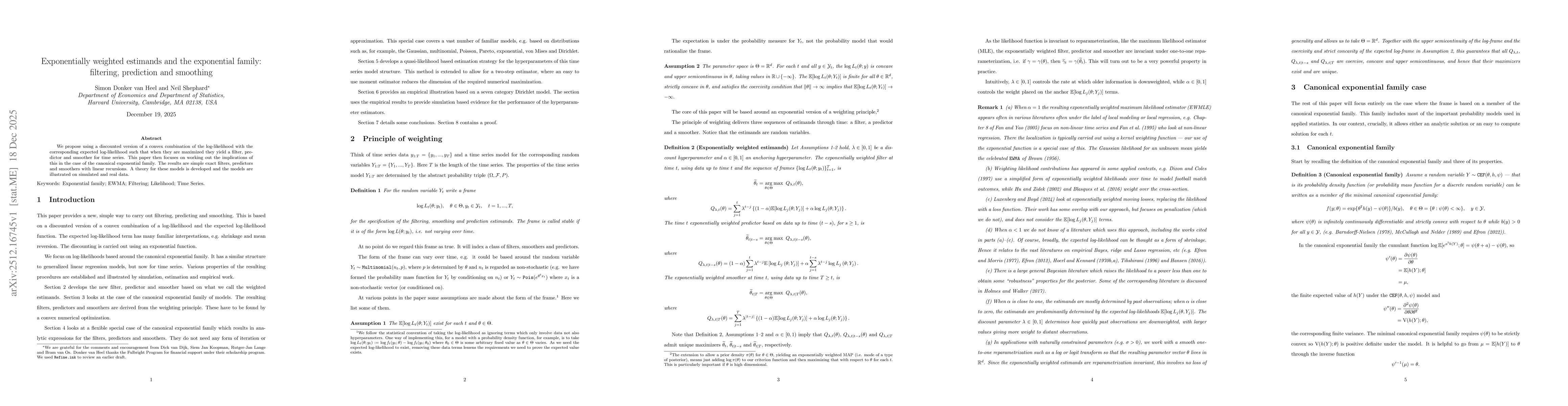Thumbnail for Exponentially weighted estimands and the exponential family: filtering, prediction and smoothing