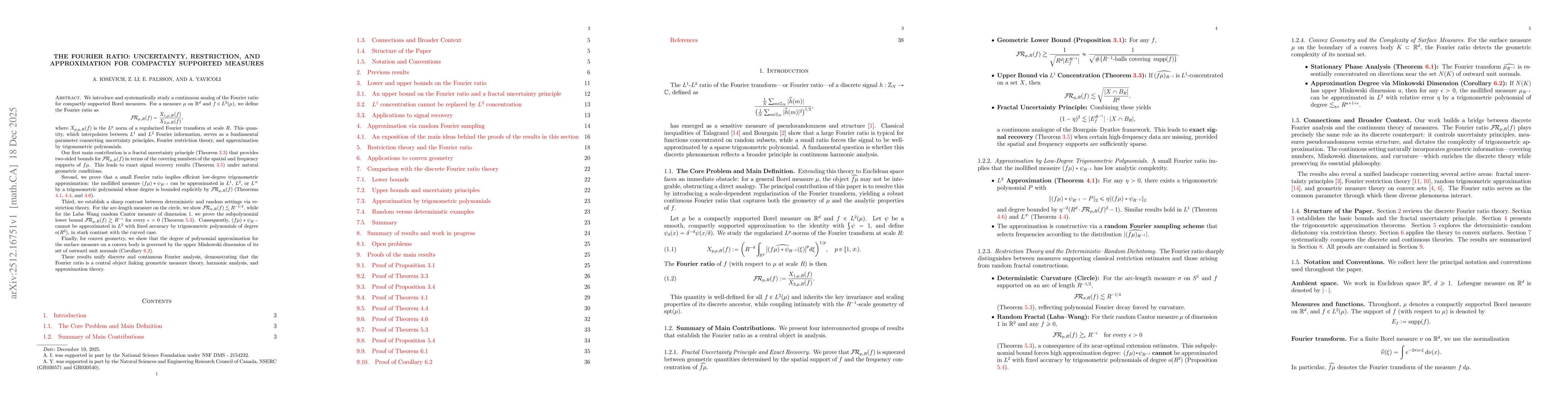 Thumbnail for The Fourier Ratio: Uncertainty, Restriction, and Approximation for Compactly Supported Measures