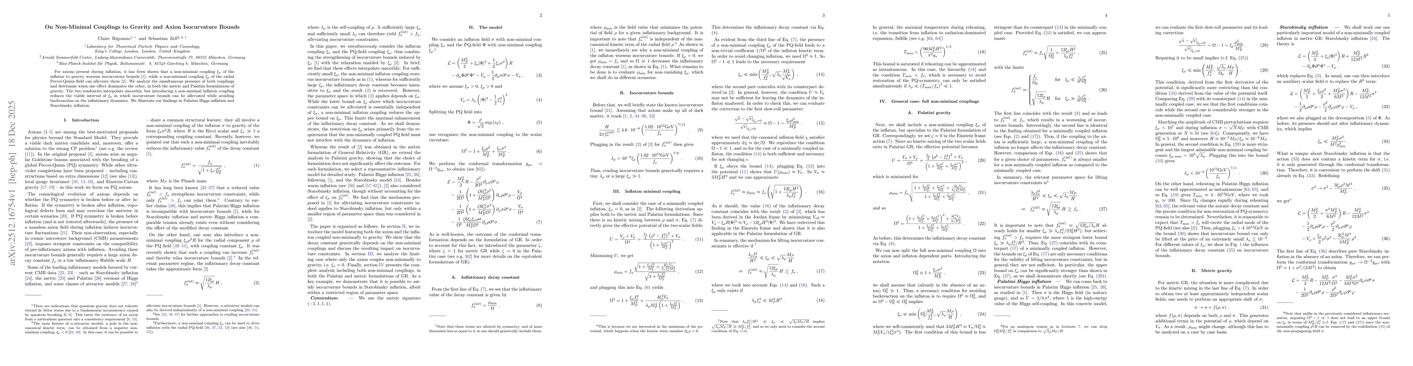Thumbnail for On Non-Minimal Couplings to Gravity and Axion Isocurvature Bounds