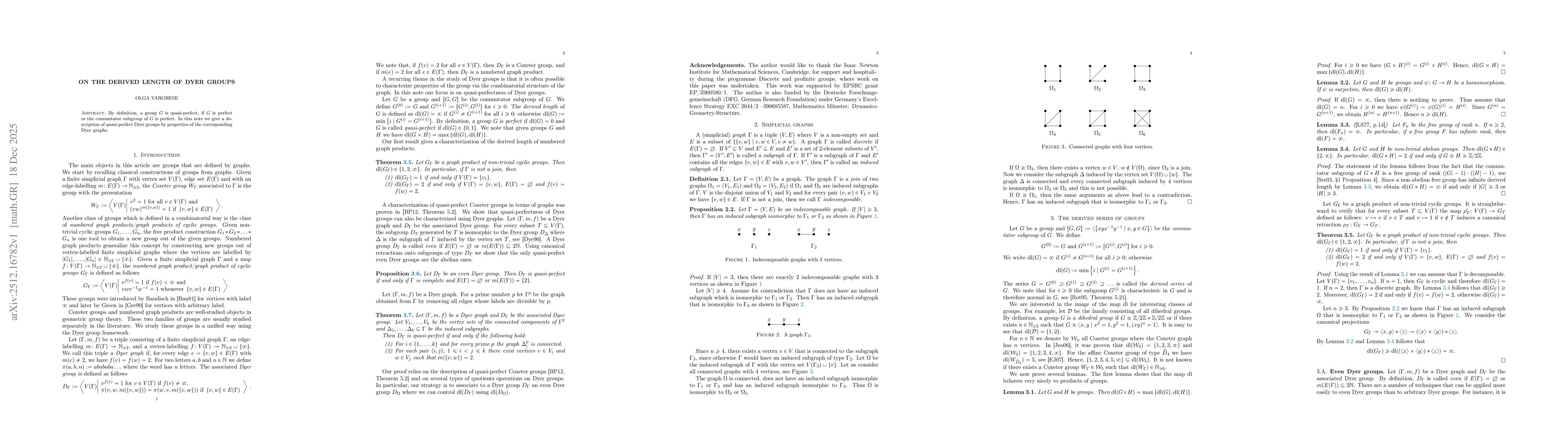 Thumbnail for On the derived length of Dyer groups
