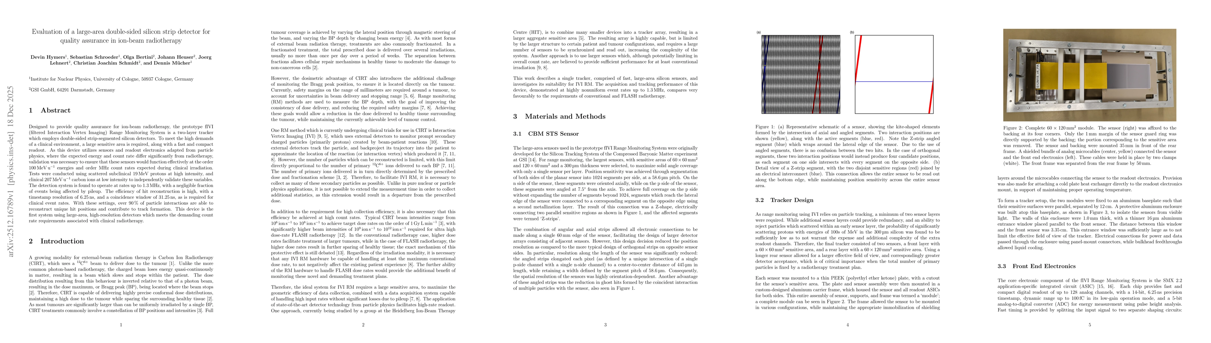Thumbnail for Evaluation of a large-area double-sided silicon strip detector for quality assurance in ion-beam radiotherapy