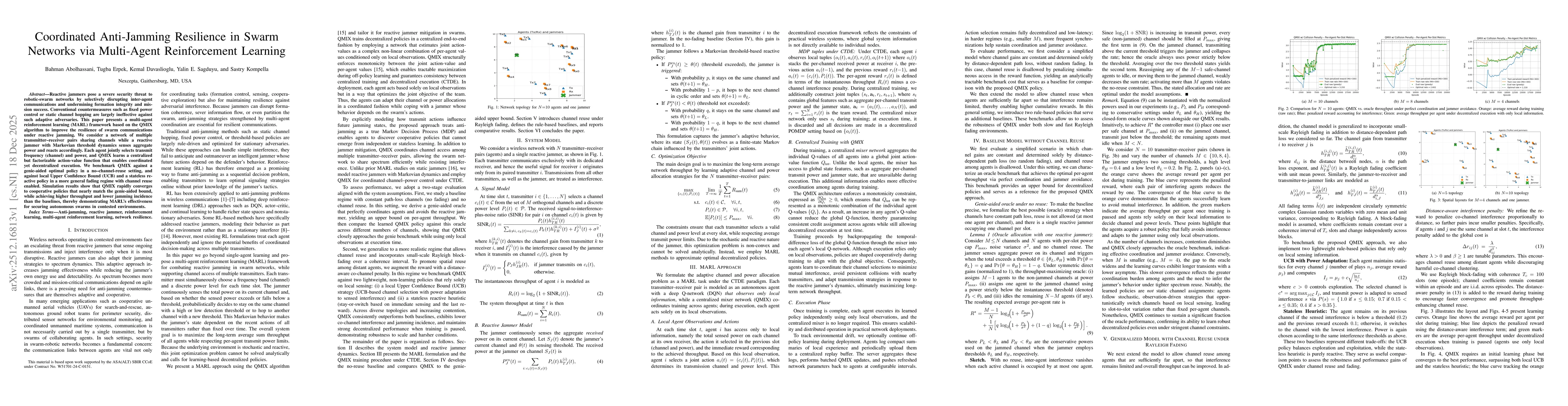 Thumbnail for Coordinated Anti-Jamming Resilience in Swarm Networks via Multi-Agent Reinforcement Learning