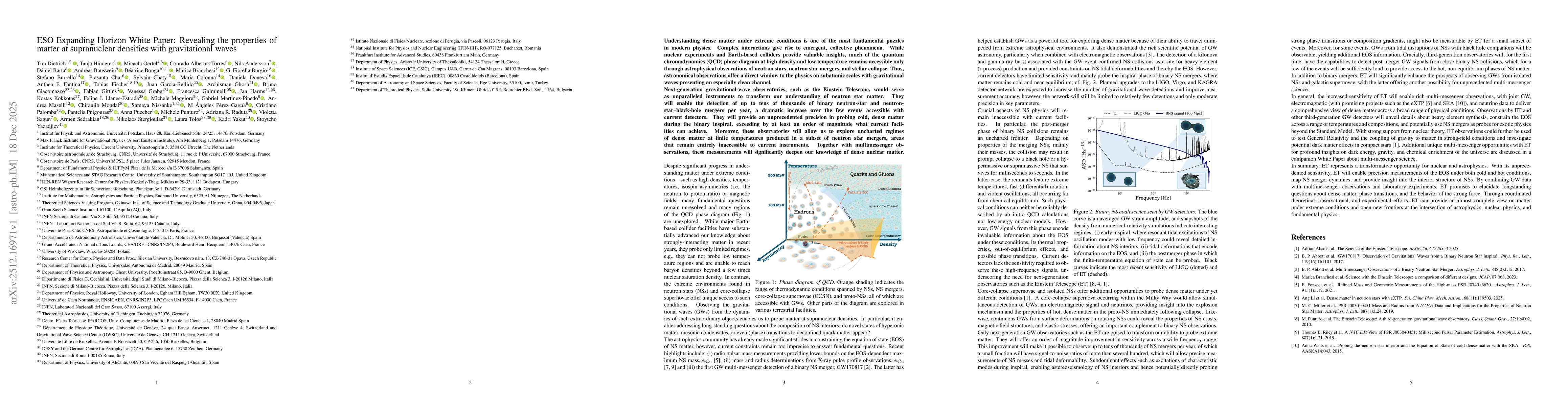 Thumbnail for ESO Expanding Horizon White Paper: Revealing the properties of matter at supranuclear densities with gravitational waves