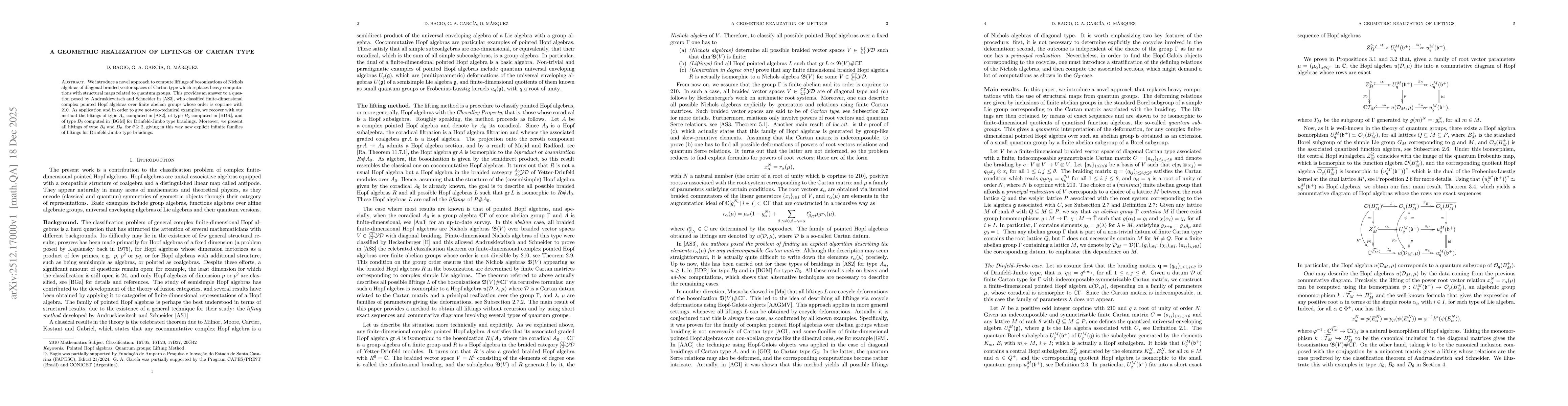 Thumbnail for A geometric realization of liftings of Cartan type