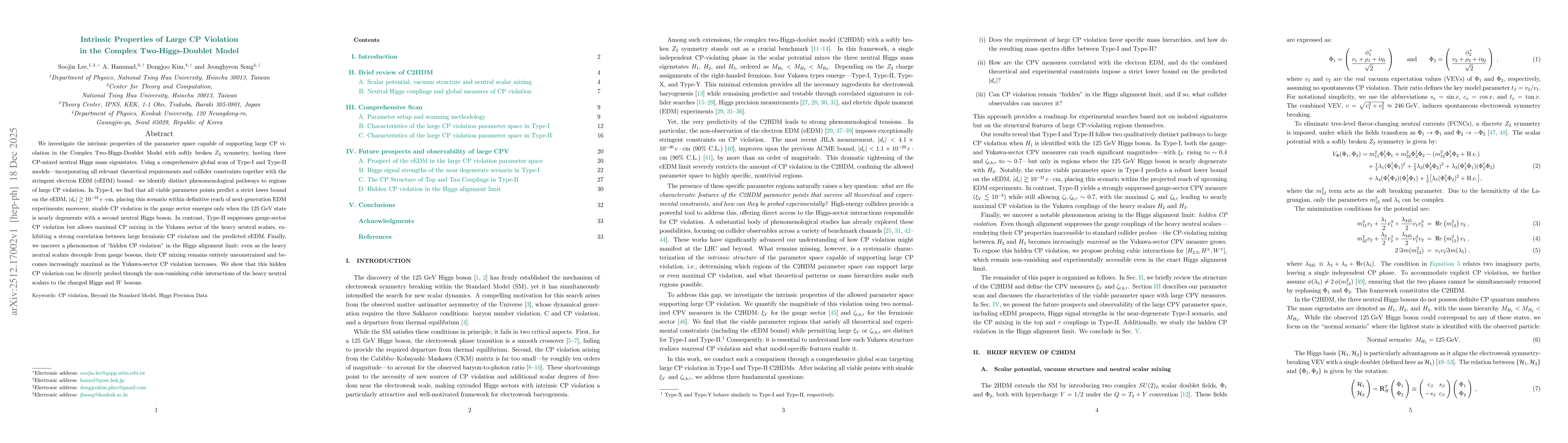 Thumbnail for Intrinsic Properties of Large CP Violation in the Complex Two-Higgs-Doublet Model