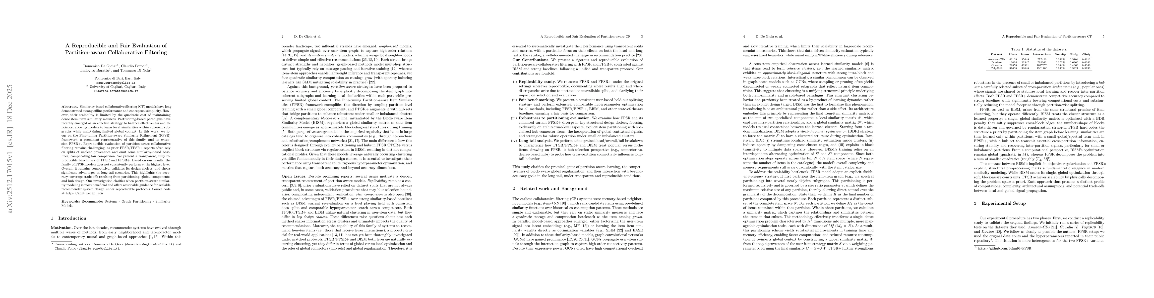 Thumbnail for A Reproducible and Fair Evaluation of Partition-aware Collaborative Filtering