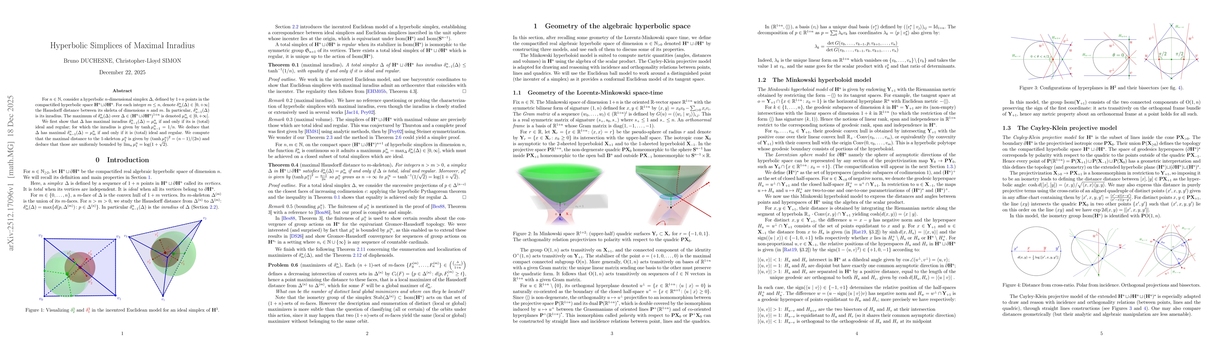Thumbnail for Hyperbolic Simplices of Maximal Inradius