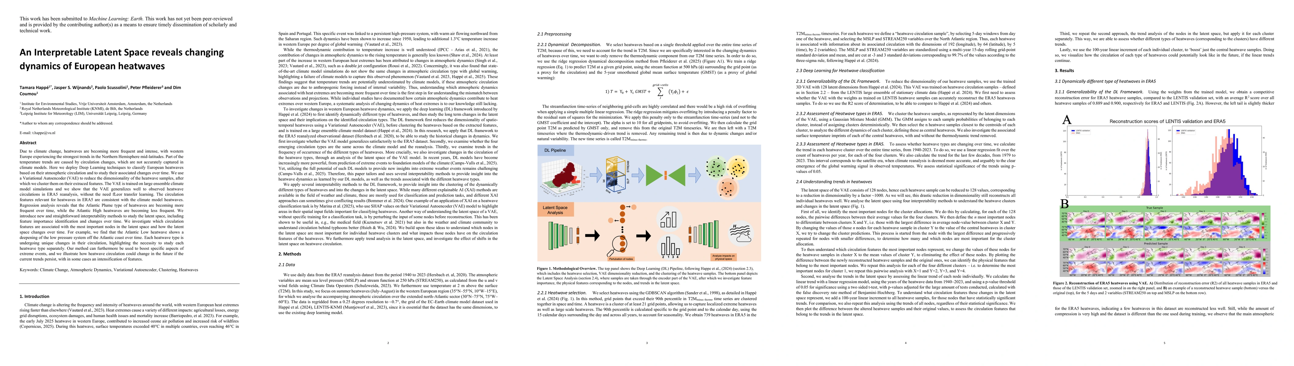 Thumbnail for An Interpretable Latent Space reveals changing dynamics of European heatwaves
