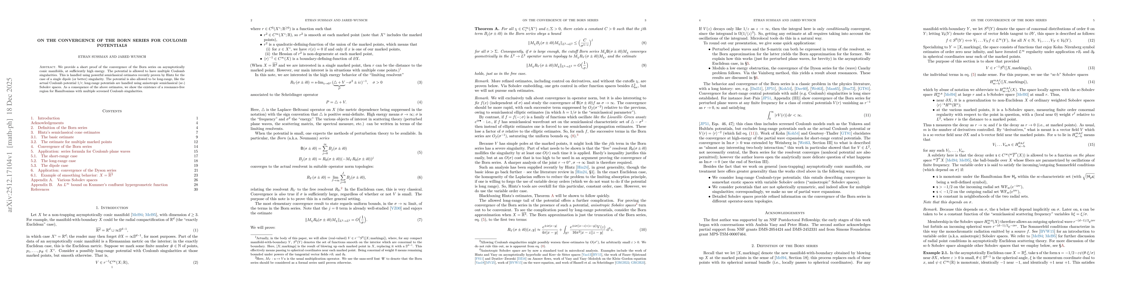 Thumbnail for On the convergence of the Born series for Coulomb potentials