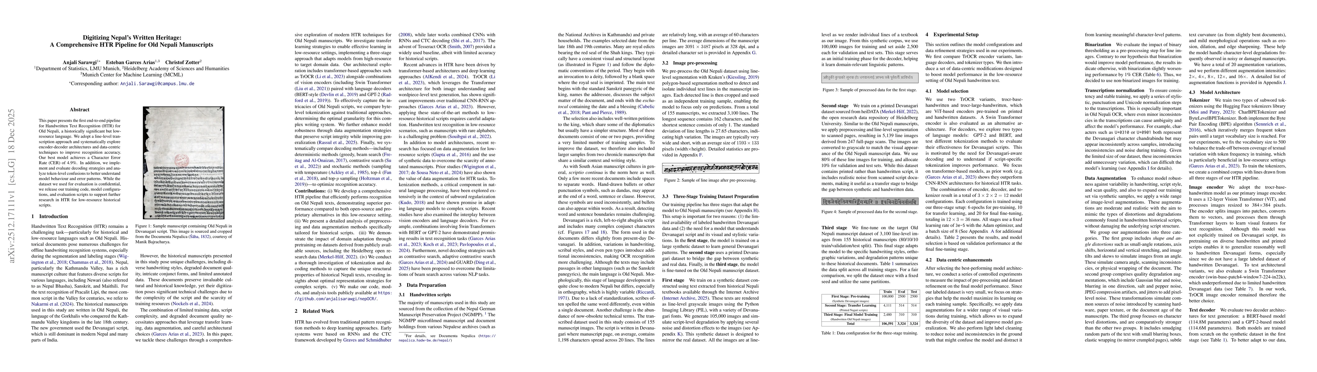 Thumbnail for Digitizing Nepal's Written Heritage: A Comprehensive HTR Pipeline for Old Nepali Manuscripts