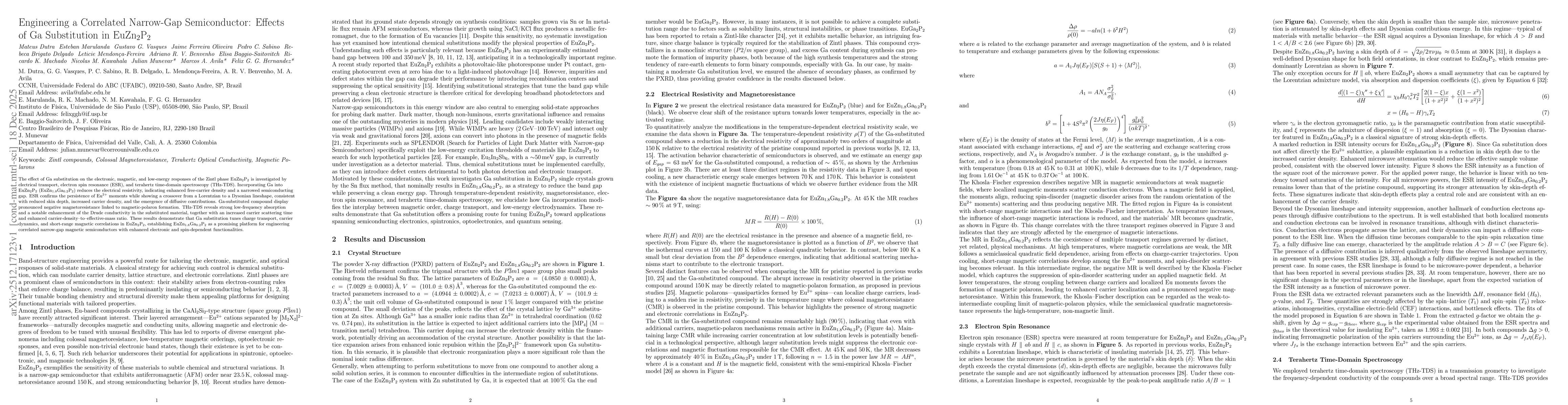 Thumbnail for Engineering a Correlated Narrow-Gap Semiconductor: Effects of Ga Substitution in EuZn$_2$P$_2$