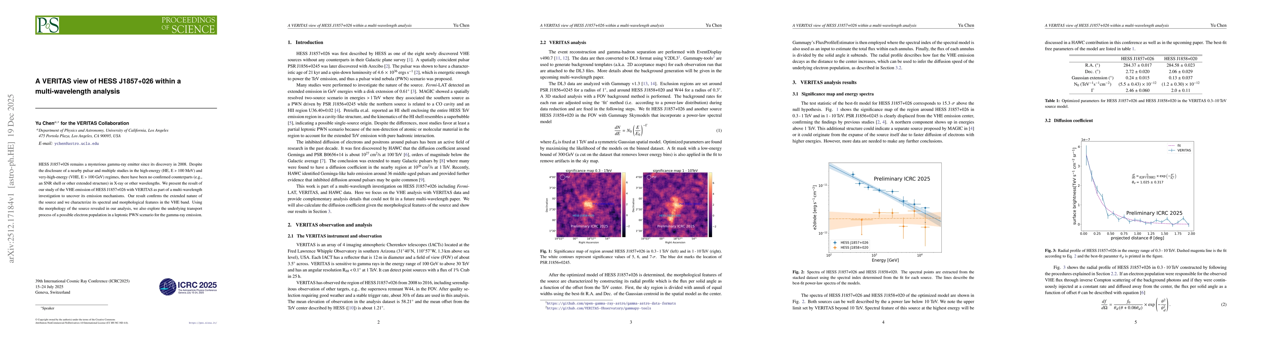 Thumbnail for A VERITAS view of HESS J1857+026 within a multi-wavelength analysis