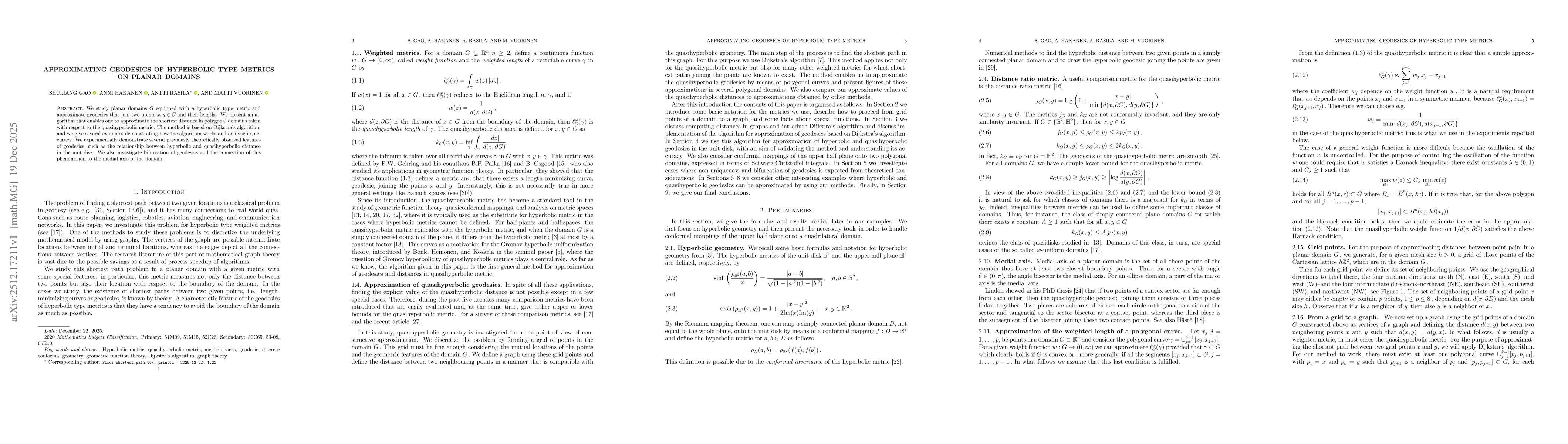 Thumbnail for Approximating geodesics of hyperbolic type metrics on planar domains