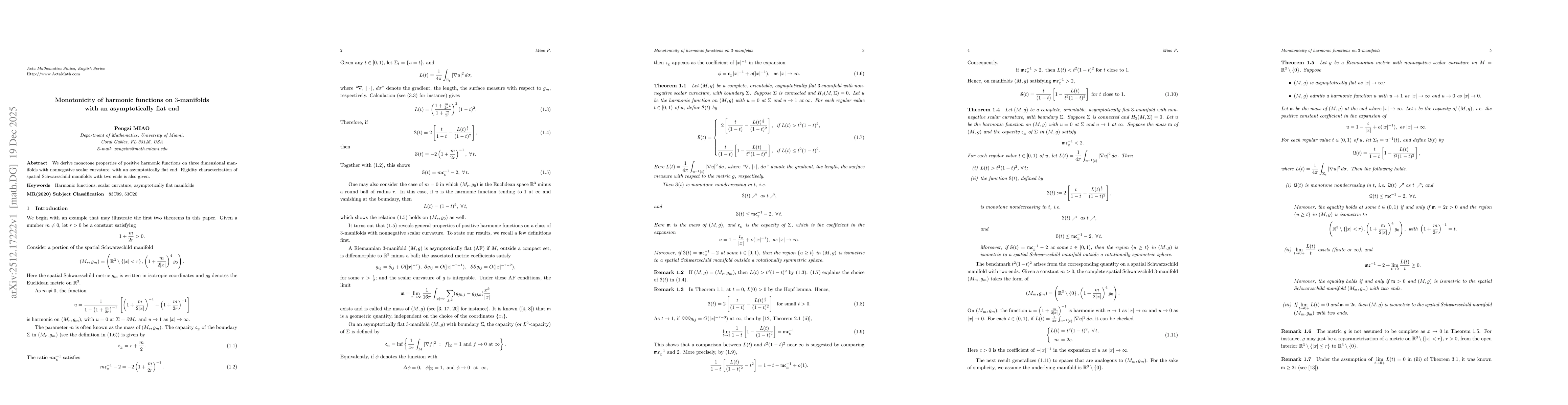 Thumbnail for Monotonicity of harmonic functions on $3$-manifolds with an asymptotically flat end