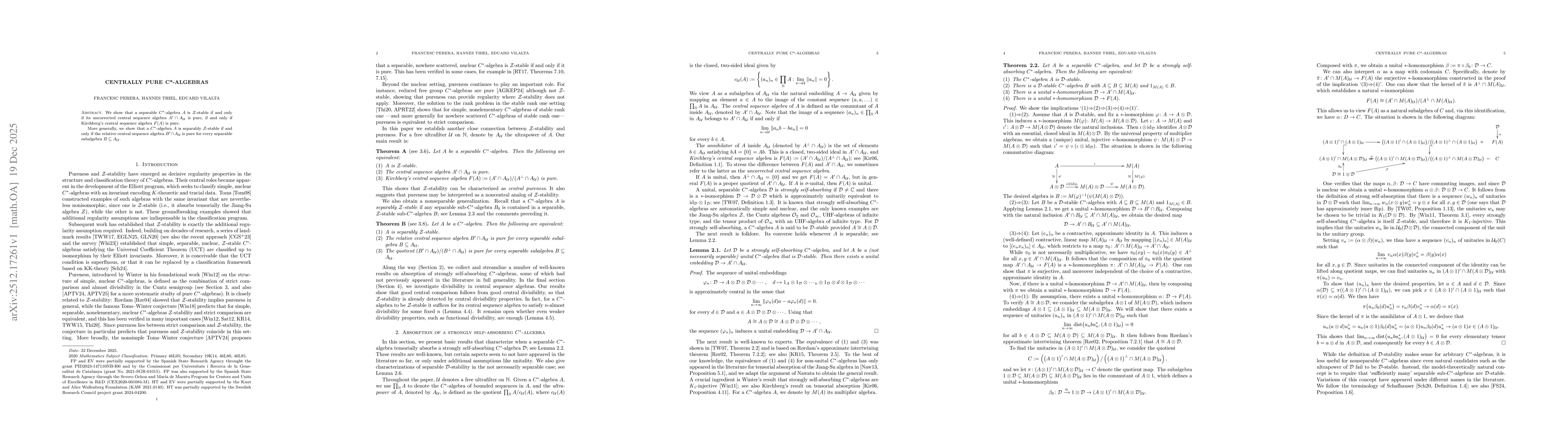Thumbnail for Centrally pure C*-algebras