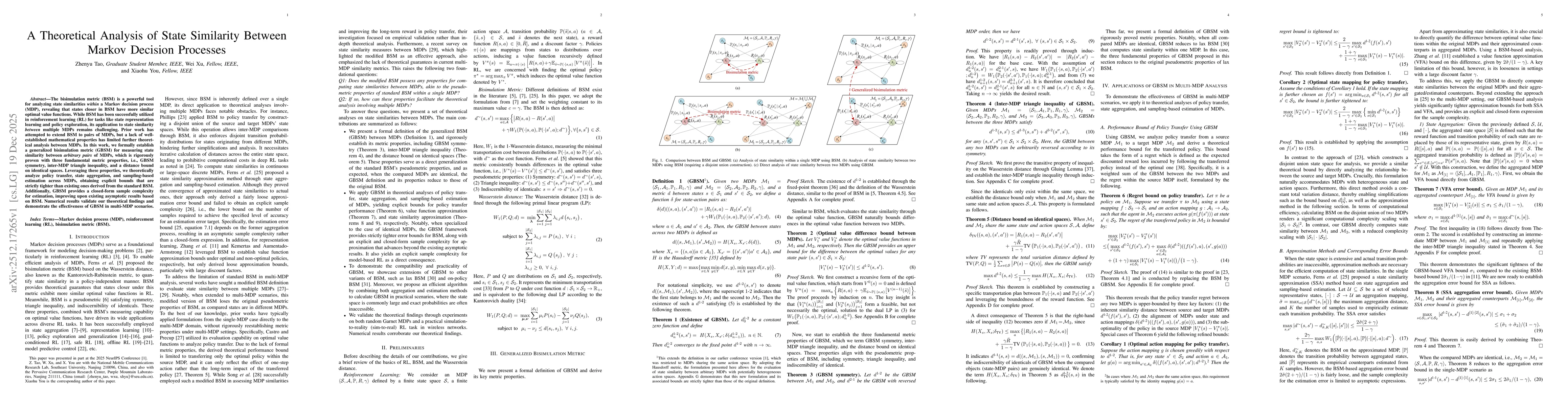 Thumbnail for A Theoretical Analysis of State Similarity Between Markov Decision Processes