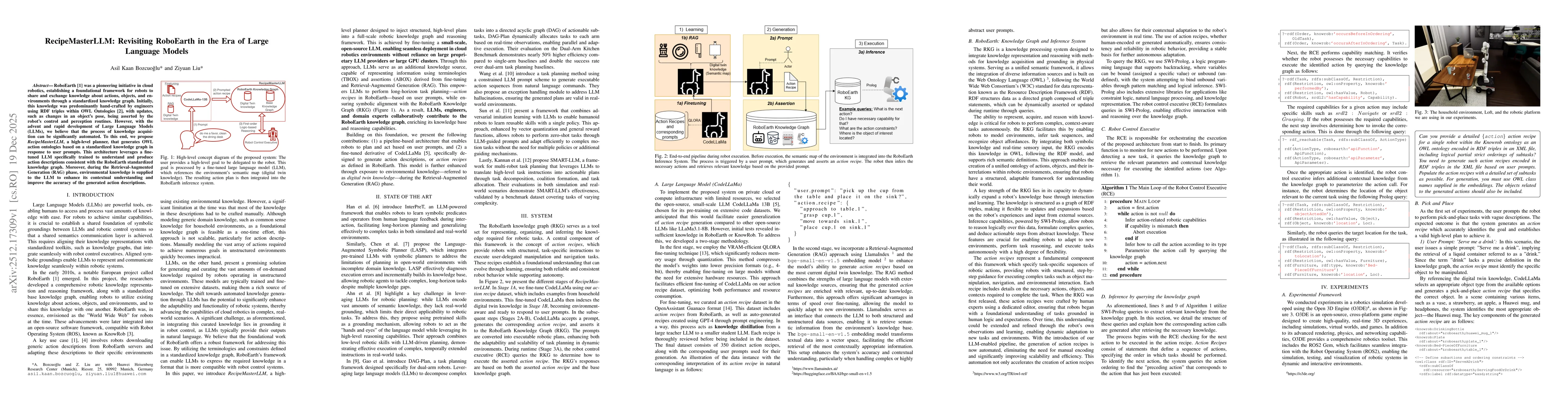 Thumbnail for RecipeMasterLLM: Revisiting RoboEarth in the Era of Large Language Models