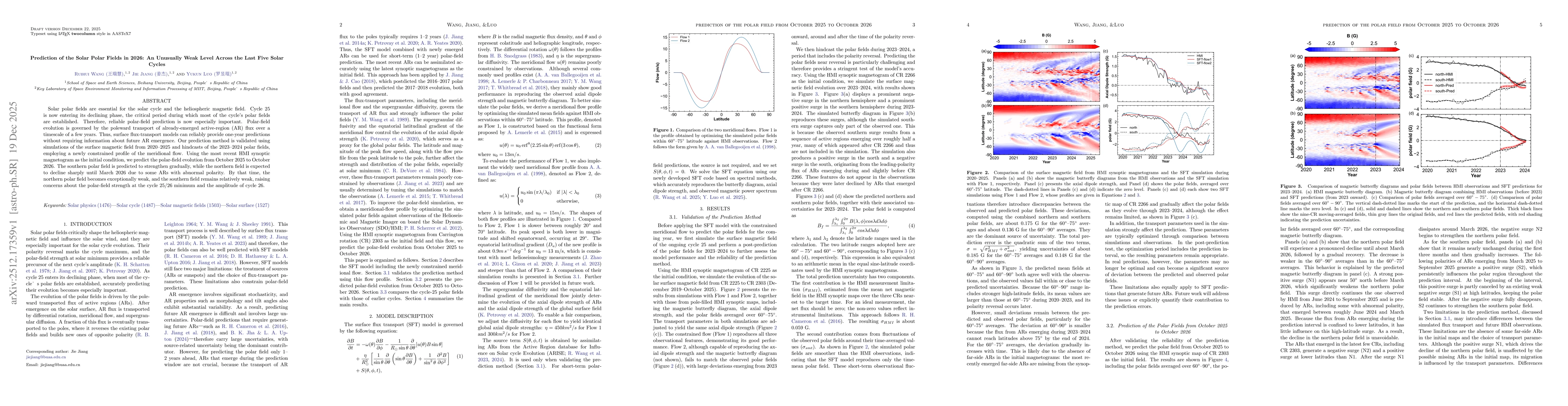 Thumbnail for Prediction of the Solar Polar Fields in 2026: An Unusually Weak Level Across the Last Five Solar Cycles