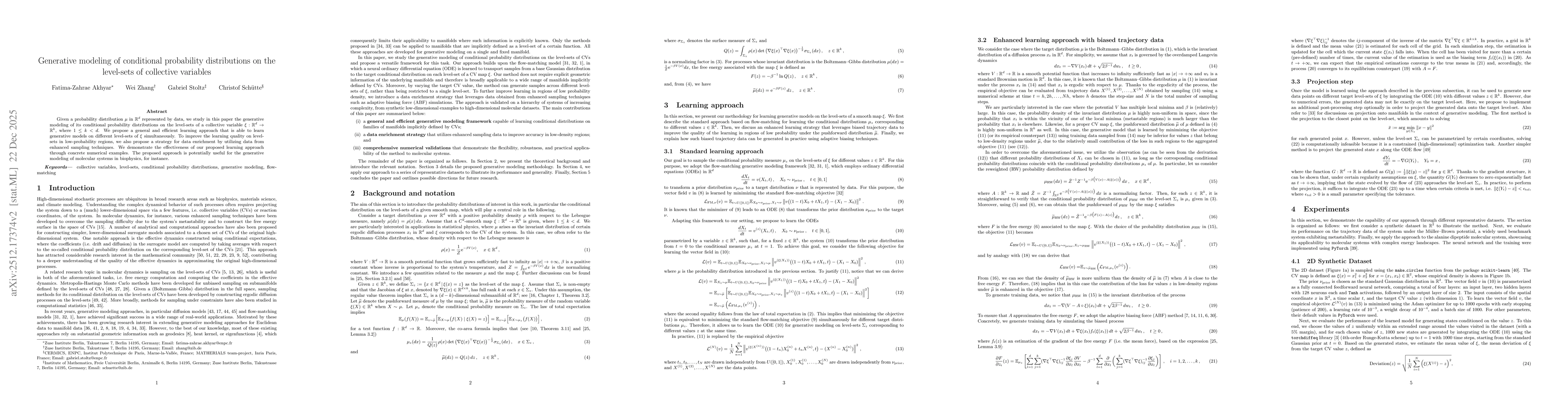 Thumbnail for Generative modeling of conditional probability distributions on the level-sets of collective variables
