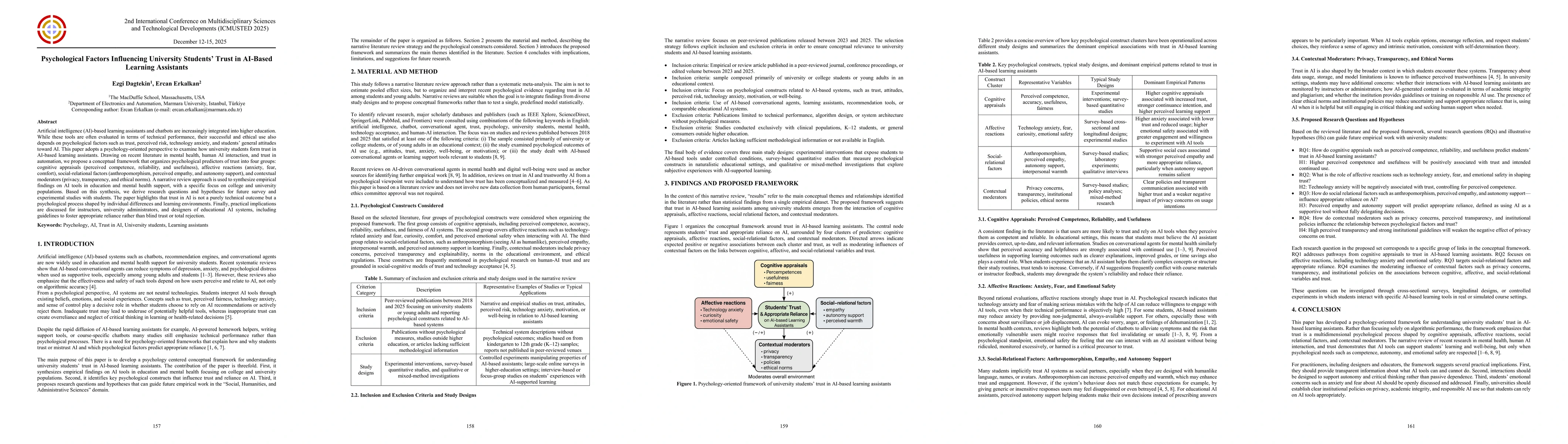 Thumbnail for Psychological Factors Influencing University Students Trust in AI-Based Learning Assistants