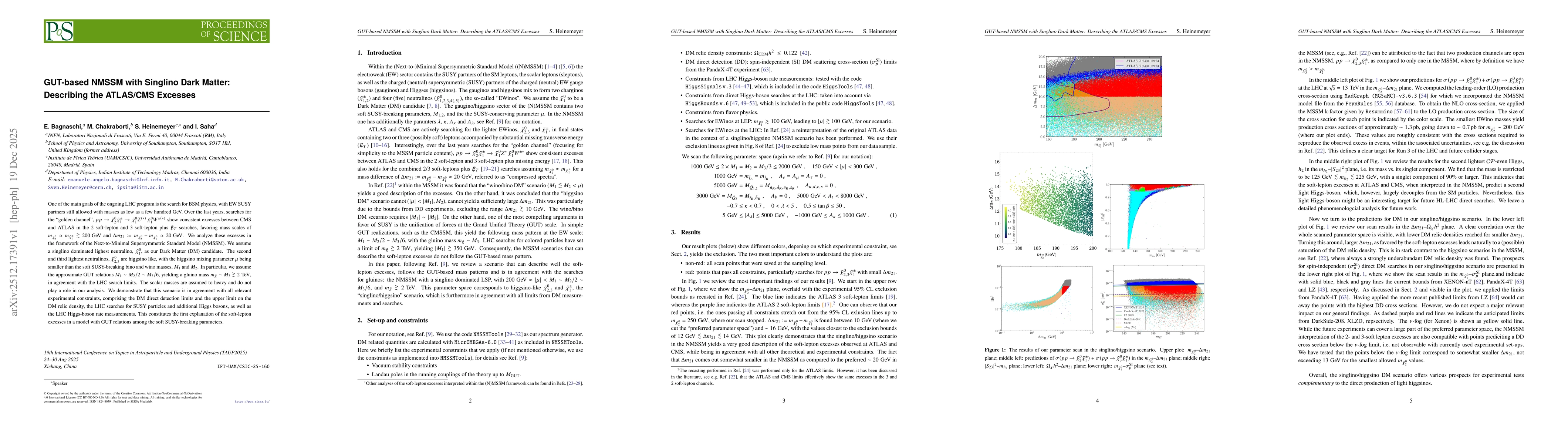 Thumbnail for GUT-based NMSSM with Singlino Dark Matter: Describing the ATLAS/CMS Excesses