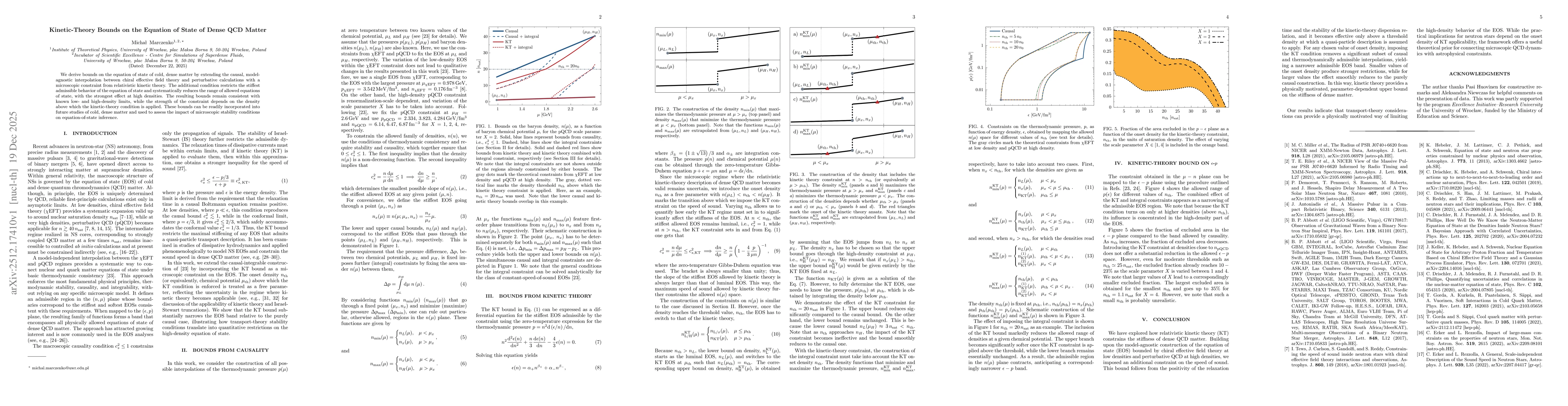 Thumbnail for Kinetic-Theory Bounds on the Equation of State of Dense QCD Matter