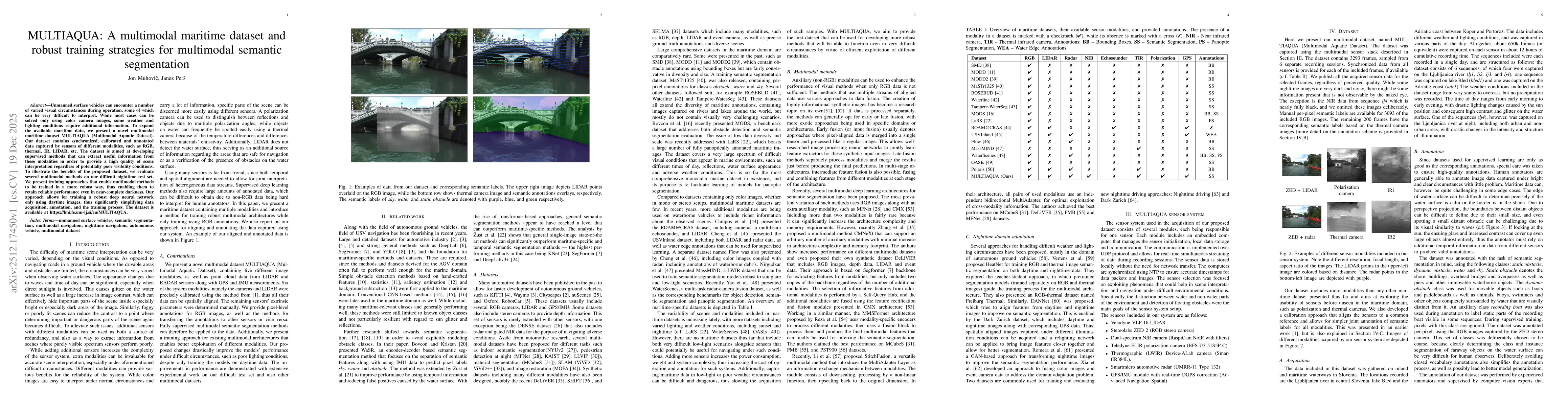 Thumbnail for MULTIAQUA: A multimodal maritime dataset and robust training strategies for multimodal semantic segmentation