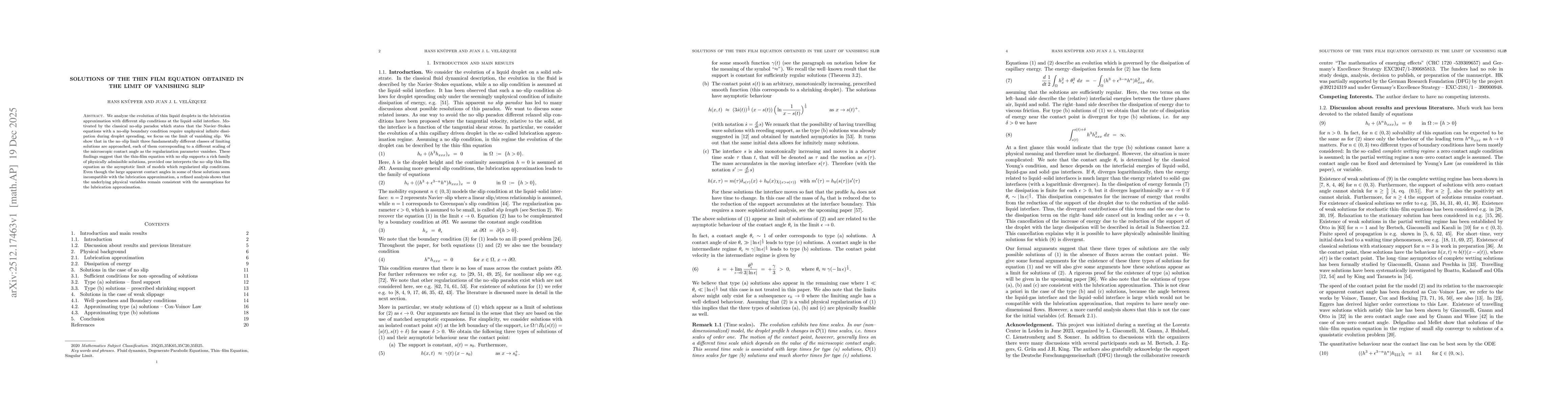 Thumbnail for Solutions of the thin film equation obtained in the limit of vanishing slip