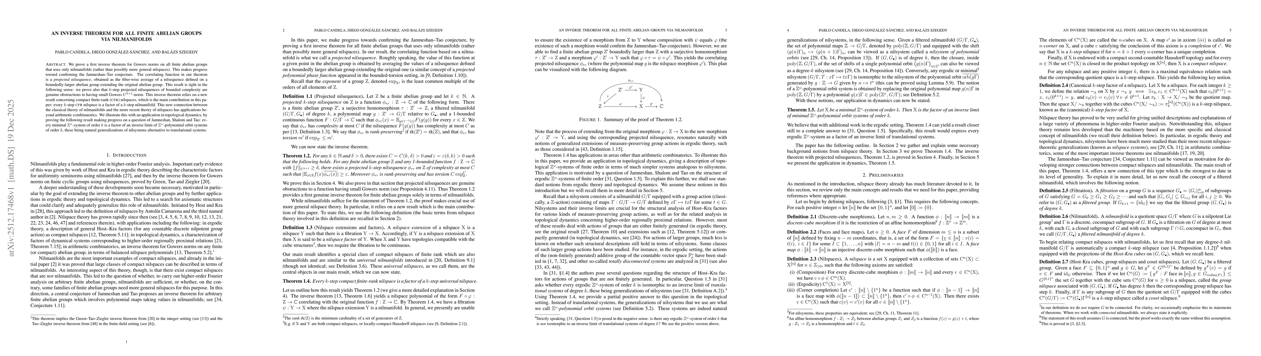 Thumbnail for An inverse theorem for all finite abelian groups via nilmanifolds