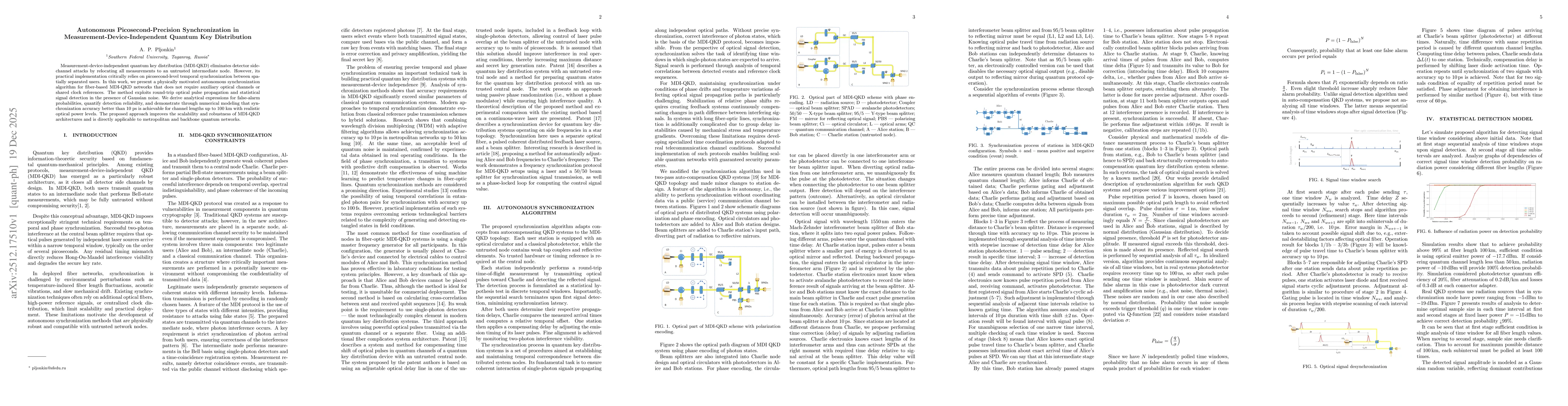Thumbnail for Autonomous Picosecond-Precision Synchronization in Measurement-Device-Independent Quantum Key Distribution