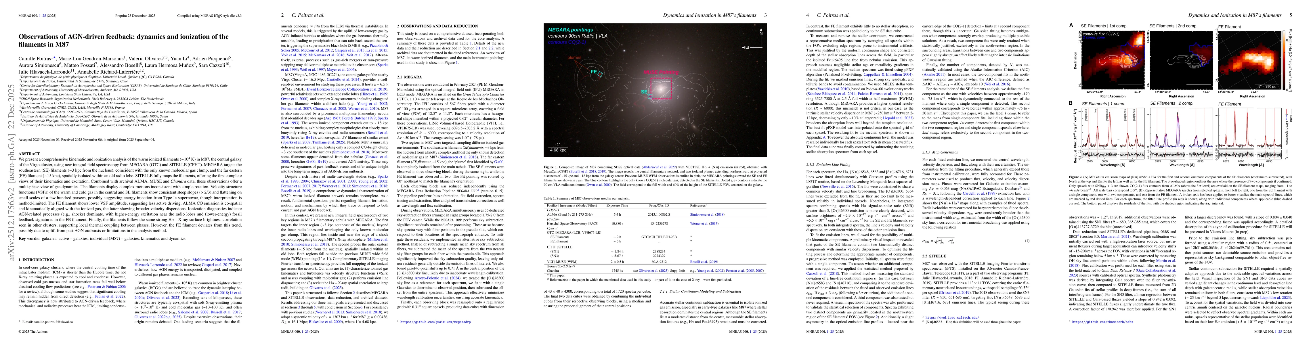 Thumbnail for Observations of AGN-driven feedback: dynamics and ionization of the filaments in M87