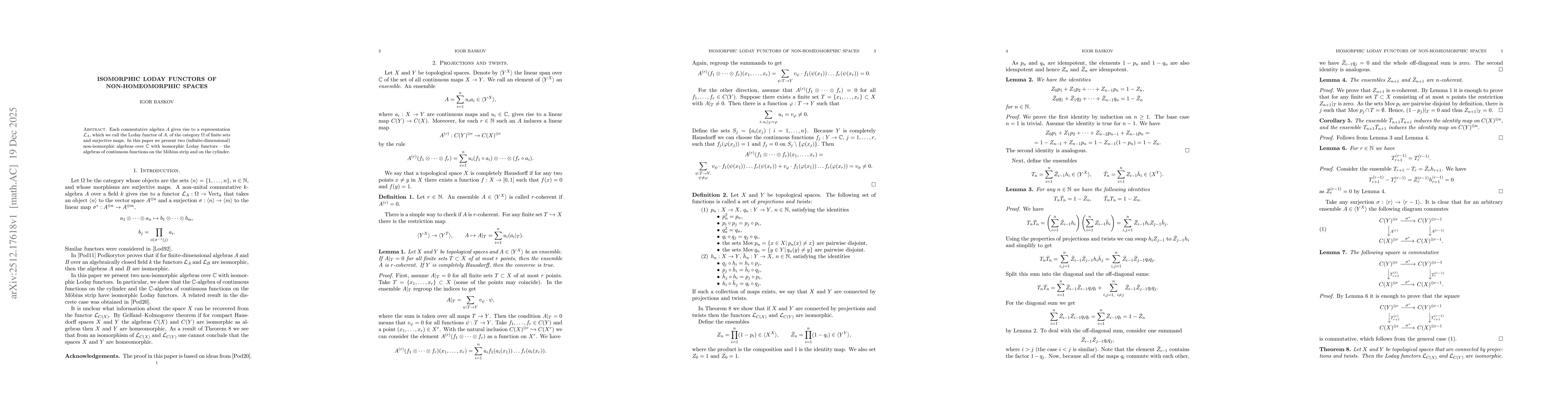 Thumbnail for Isomorphic Loday functors of non-homeomorphic spaces