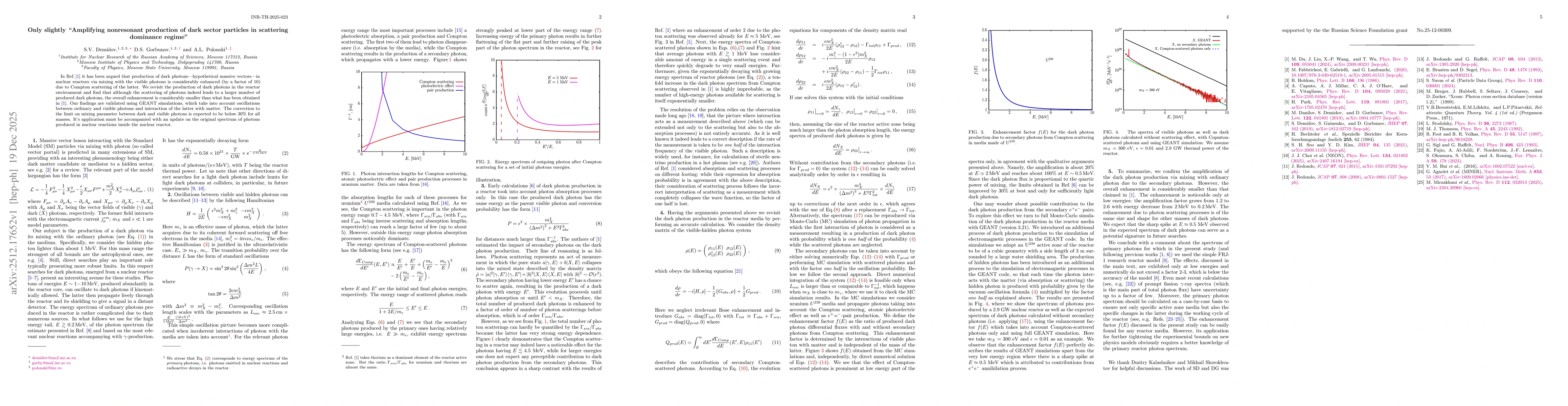 Thumbnail for Only slightly "Amplifying nonresonant production of dark sector particles in scattering dominance regime''