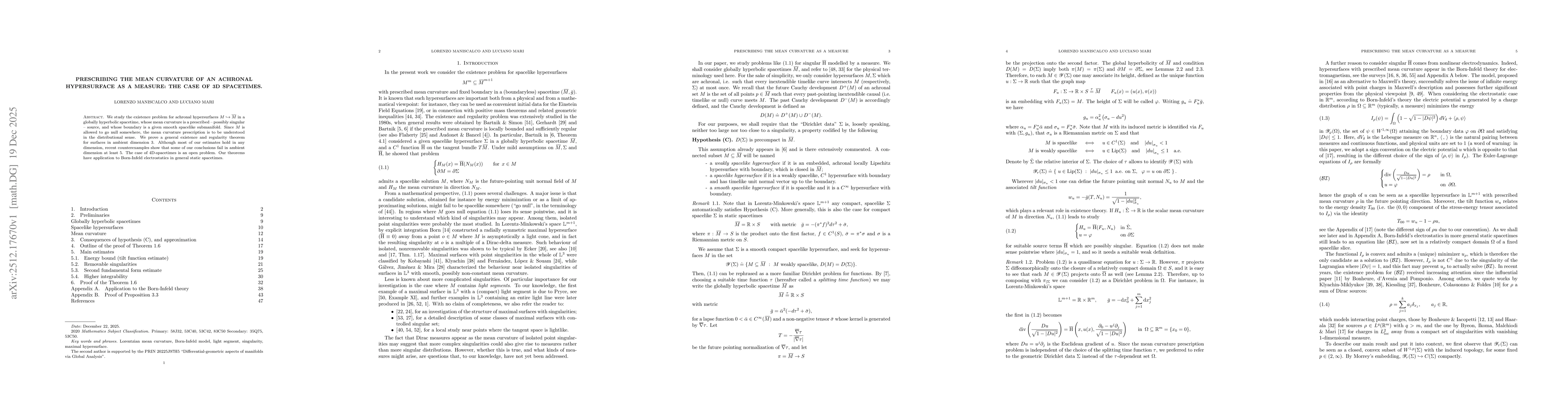 Thumbnail for Prescribing the mean curvature of an achronal hypersurface as a measure: the case of 3D spacetimes