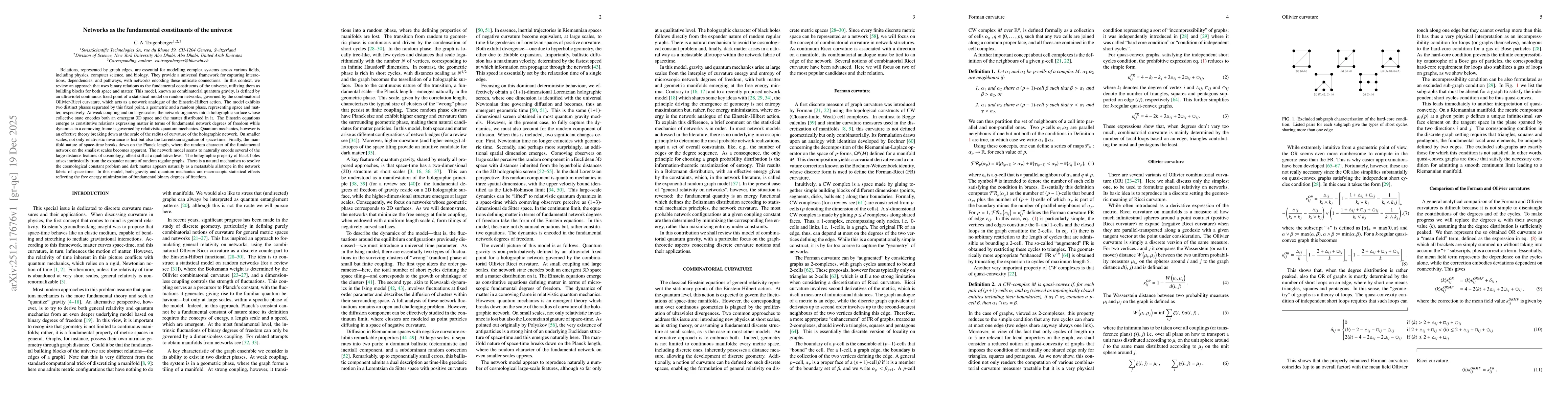 Thumbnail for Networks as the fundamental constituents of the universe