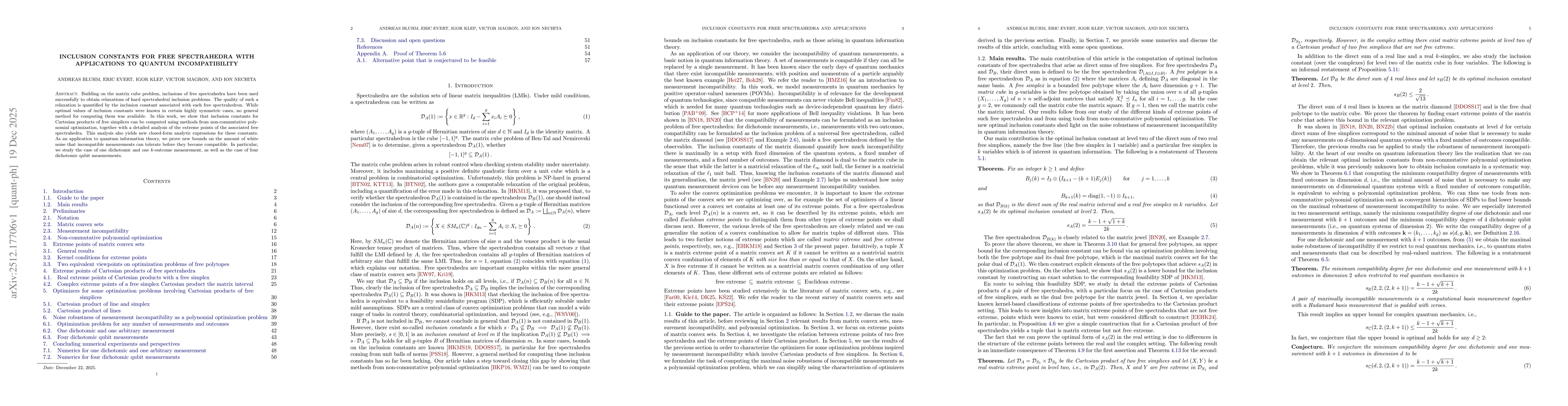 Thumbnail for Inclusion constants for free spectrahedra with applications to quantum incompatibility