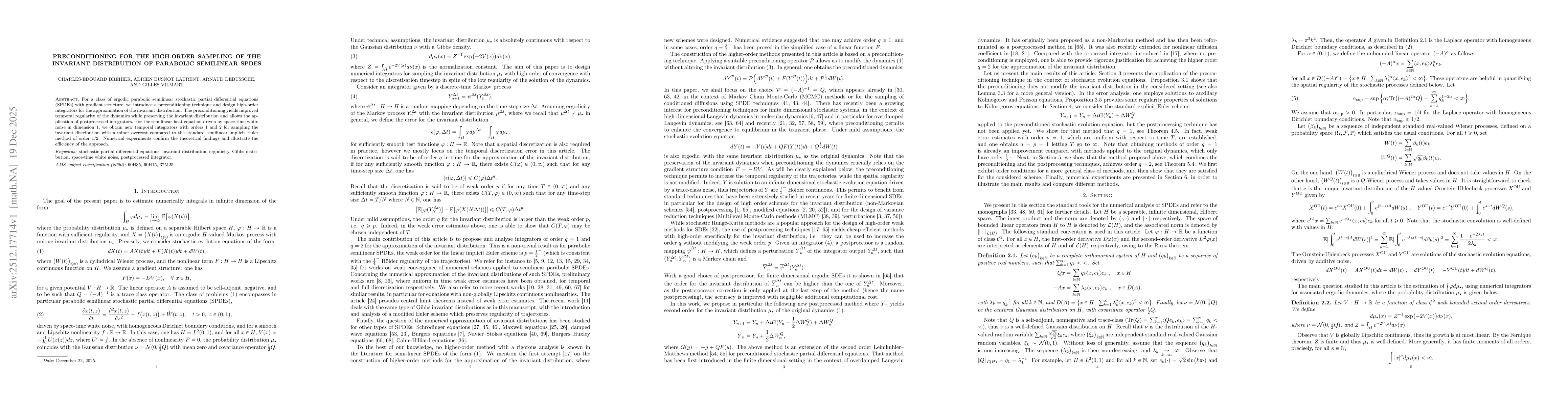 Thumbnail for Preconditioning for the high-order sampling of the invariant distribution of parabolic semilinear SPDEs