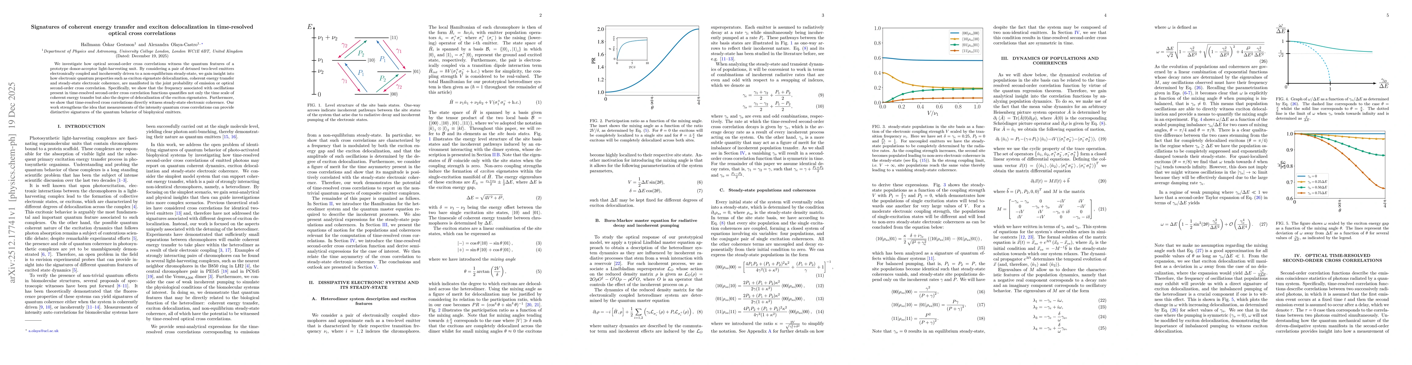 Thumbnail for Signatures of coherent energy transfer and exciton delocalization in time-resolved optical cross correlations