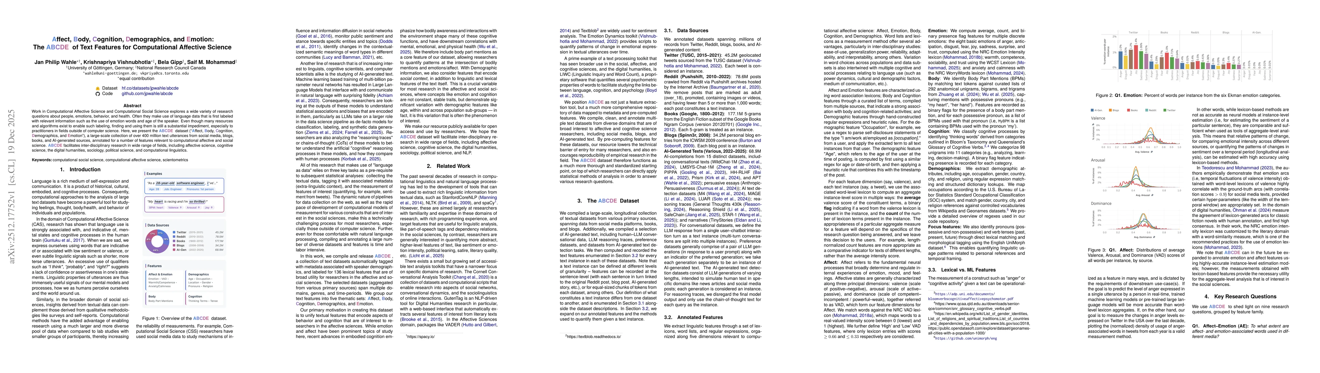 Thumbnail for Affect, Body, Cognition, Demographics, and Emotion: The ABCDE of Text Features for Computational Affective Science