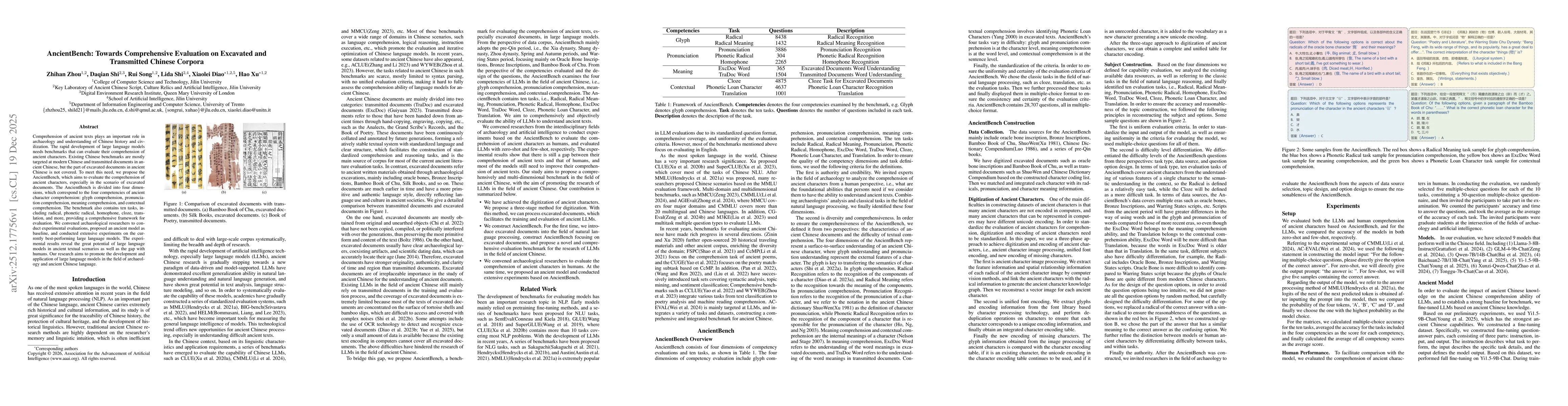 Thumbnail for AncientBench: Towards Comprehensive Evaluation on Excavated and Transmitted Chinese Corpora