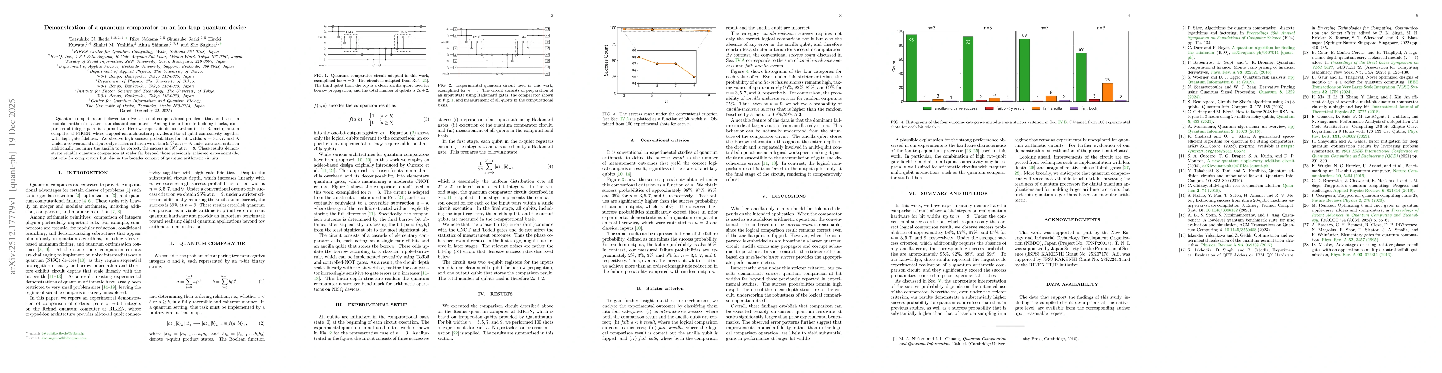 Thumbnail for Demonstration of a quantum comparator on an ion-trap quantum device