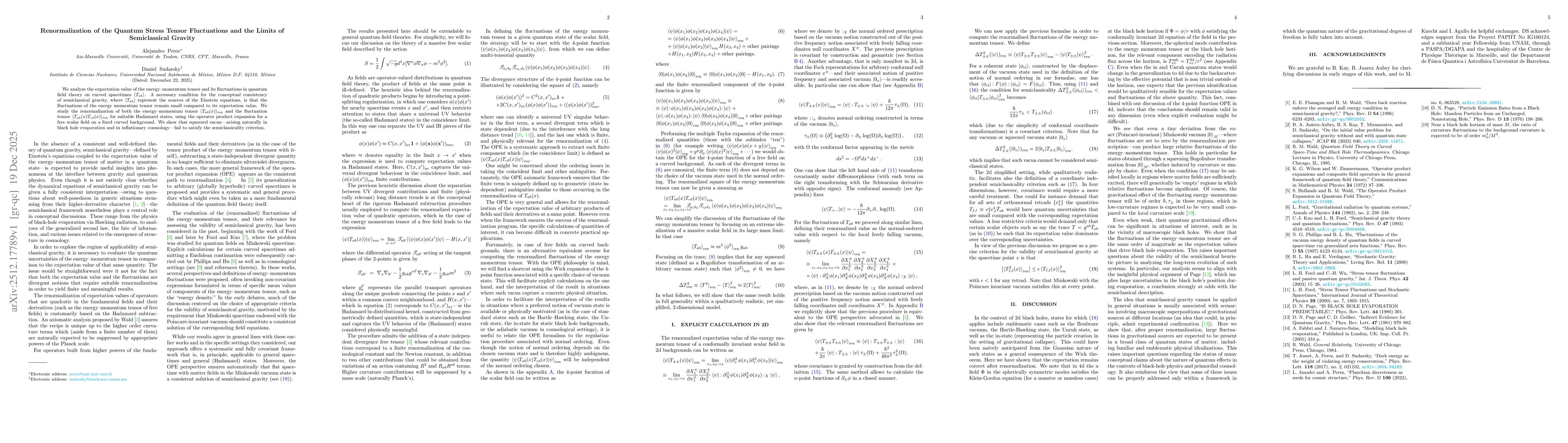 Thumbnail for Renormalization of the Quantum Stress Tensor Fluctuations and the Limits of Semiclassical Gravity