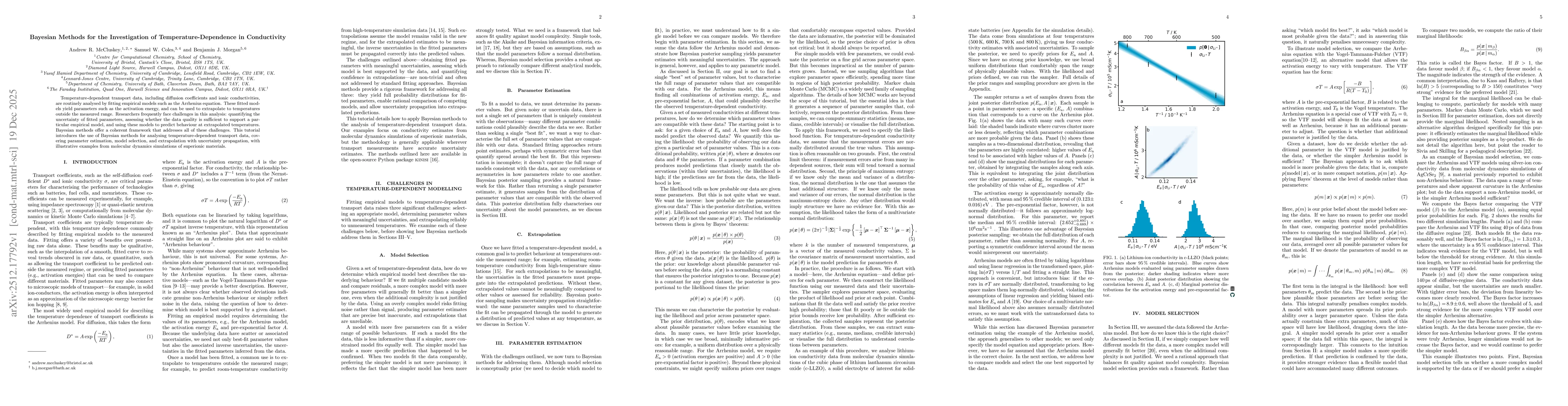 Thumbnail for Bayesian Methods for the Investigation of Temperature-Dependence in Conductivity