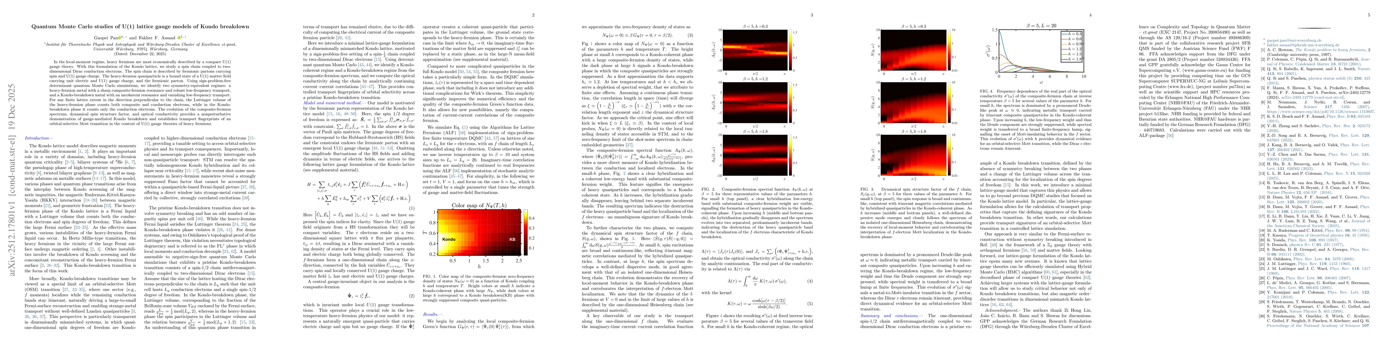 Thumbnail for Quantum Monte Carlo studies of U(1) lattice gauge models of Kondo breakdown