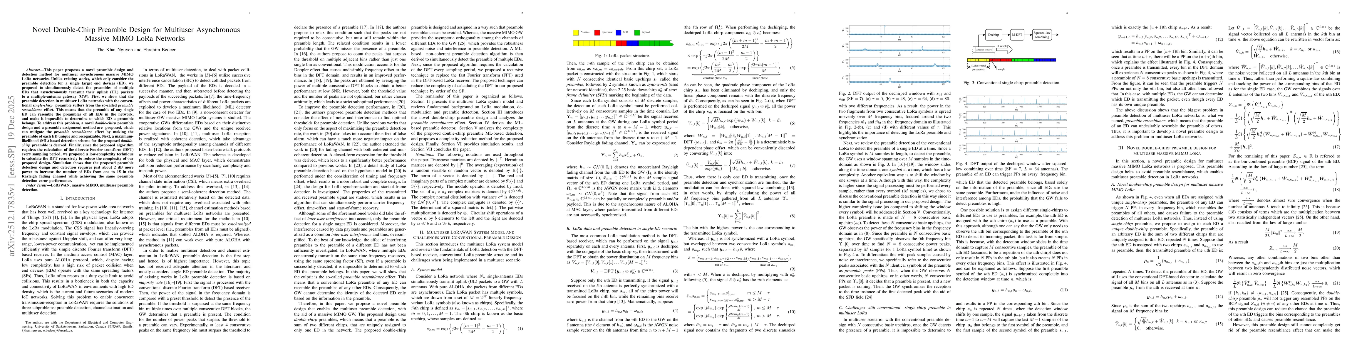 Thumbnail for Novel Double-Chirp Preamble Design for Multiuser Asynchronous Massive MIMO LoRa Networks